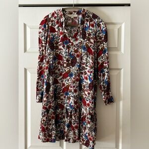 Loft Printed Ruffle Dress